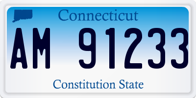 CT license plate AM91233
