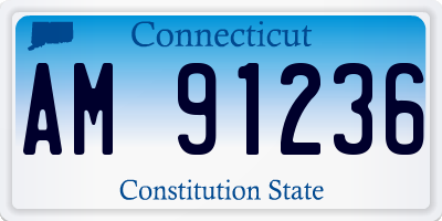 CT license plate AM91236