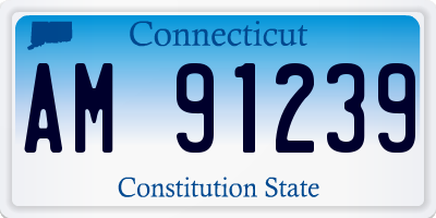 CT license plate AM91239