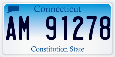 CT license plate AM91278