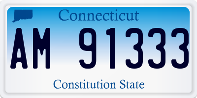 CT license plate AM91333
