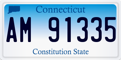 CT license plate AM91335