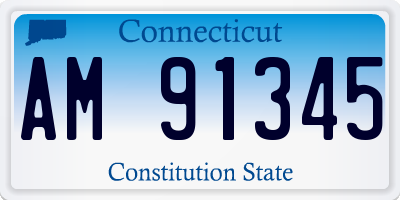 CT license plate AM91345