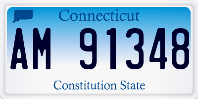 CT license plate AM91348