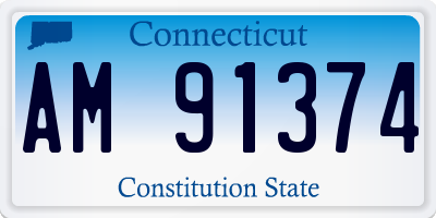 CT license plate AM91374