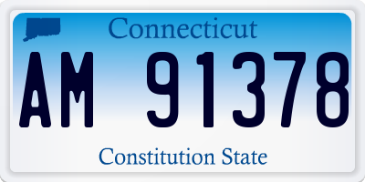 CT license plate AM91378