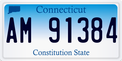 CT license plate AM91384