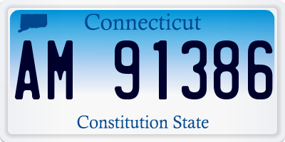 CT license plate AM91386