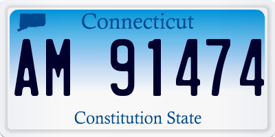 CT license plate AM91474