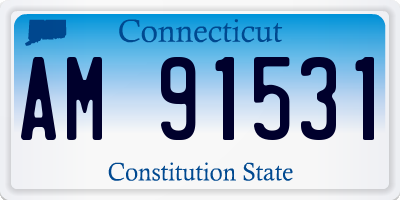 CT license plate AM91531