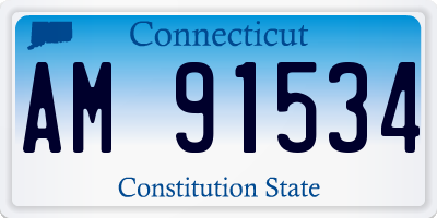 CT license plate AM91534