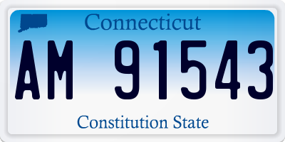 CT license plate AM91543