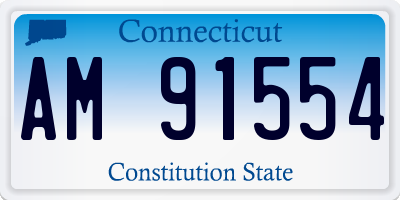 CT license plate AM91554