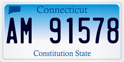CT license plate AM91578