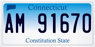 CT license plate AM91670