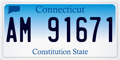CT license plate AM91671