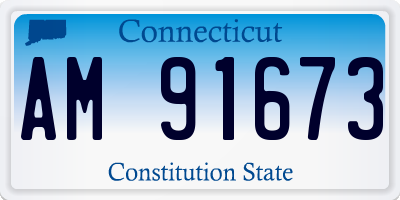 CT license plate AM91673