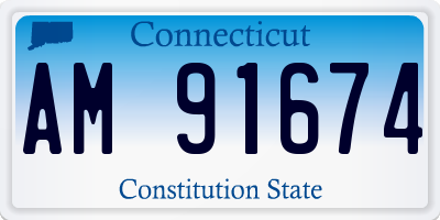 CT license plate AM91674