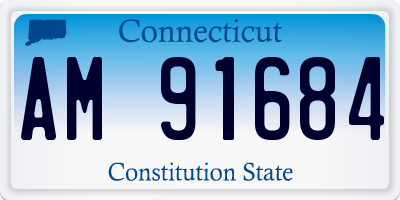 CT license plate AM91684