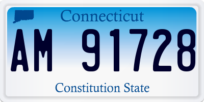 CT license plate AM91728