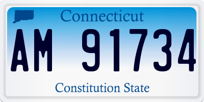 CT license plate AM91734