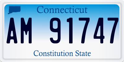 CT license plate AM91747