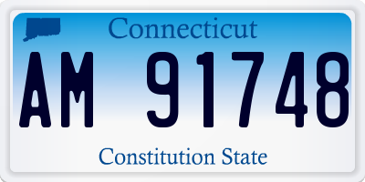 CT license plate AM91748
