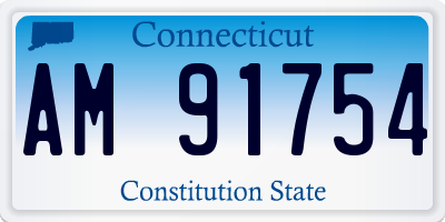 CT license plate AM91754