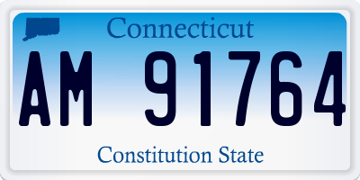 CT license plate AM91764
