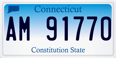 CT license plate AM91770