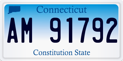 CT license plate AM91792