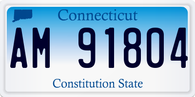 CT license plate AM91804