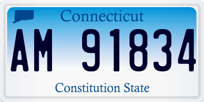 CT license plate AM91834