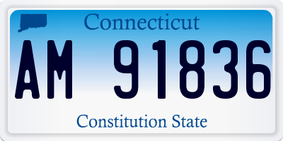 CT license plate AM91836