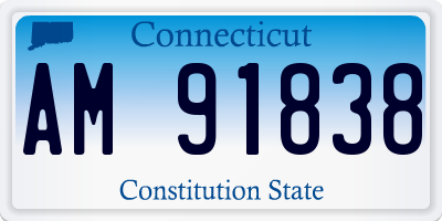 CT license plate AM91838