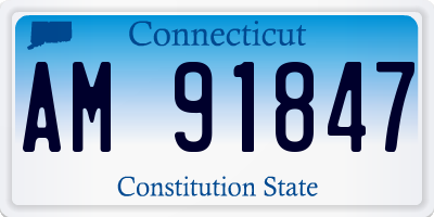 CT license plate AM91847