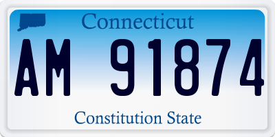 CT license plate AM91874