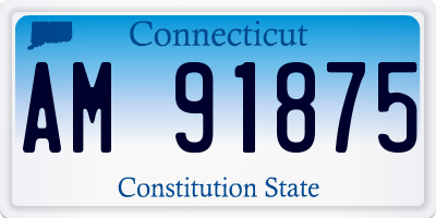 CT license plate AM91875