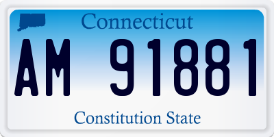 CT license plate AM91881