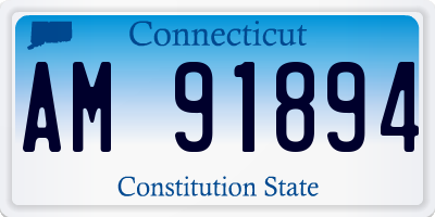 CT license plate AM91894