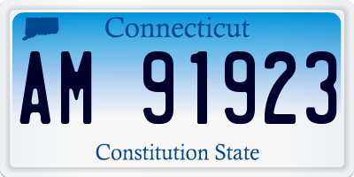 CT license plate AM91923