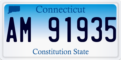 CT license plate AM91935