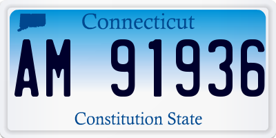 CT license plate AM91936