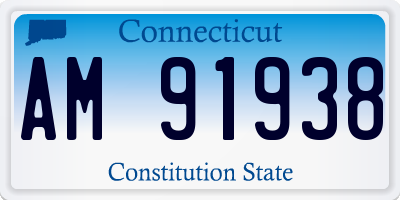 CT license plate AM91938