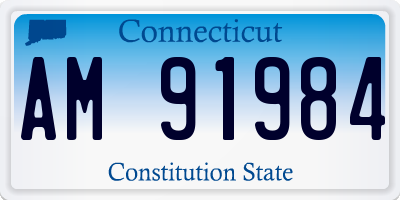 CT license plate AM91984
