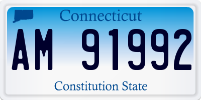 CT license plate AM91992