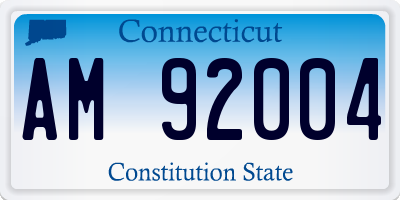 CT license plate AM92004