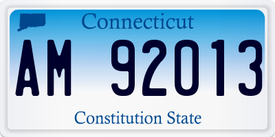 CT license plate AM92013