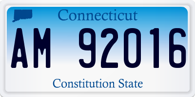 CT license plate AM92016