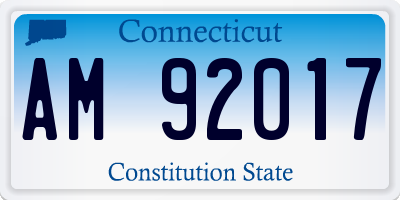 CT license plate AM92017